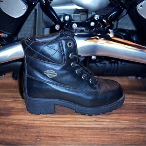 Vintage Harley Davidson Lace Up Boots Size 7 Black